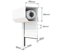 Avosdim Volet Roulant Électrique Radio - Alu Blanc - L180 x H215 cm - Motorise - Recoupable- Volet Roulant