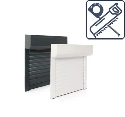 Avosdim Volet Roulant Électrique Radio - Alu Blanc - L180 x H215 cm - Motorise - Recoupable- Volet Roulant
