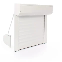 Avosdim Volet Roulant<Volet Roulant Manuel à Sangle - Alu Blanc - L120 x H120 cm - Manoeuvre manuelle - Recoupable