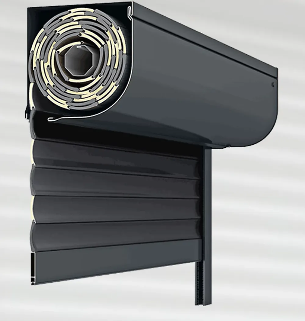 3 in 1 Volet roulant motorisé STANDART ROUND RAL 7016 Solus - Filaire (L.: 1400 mm x H.: 1200 mm)- Volet Roulant