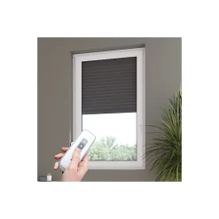 Volet-Moustiquaire Volet roulant radio-télécommandé alu H 110 cm x L 100 cm gris- Volet Roulant