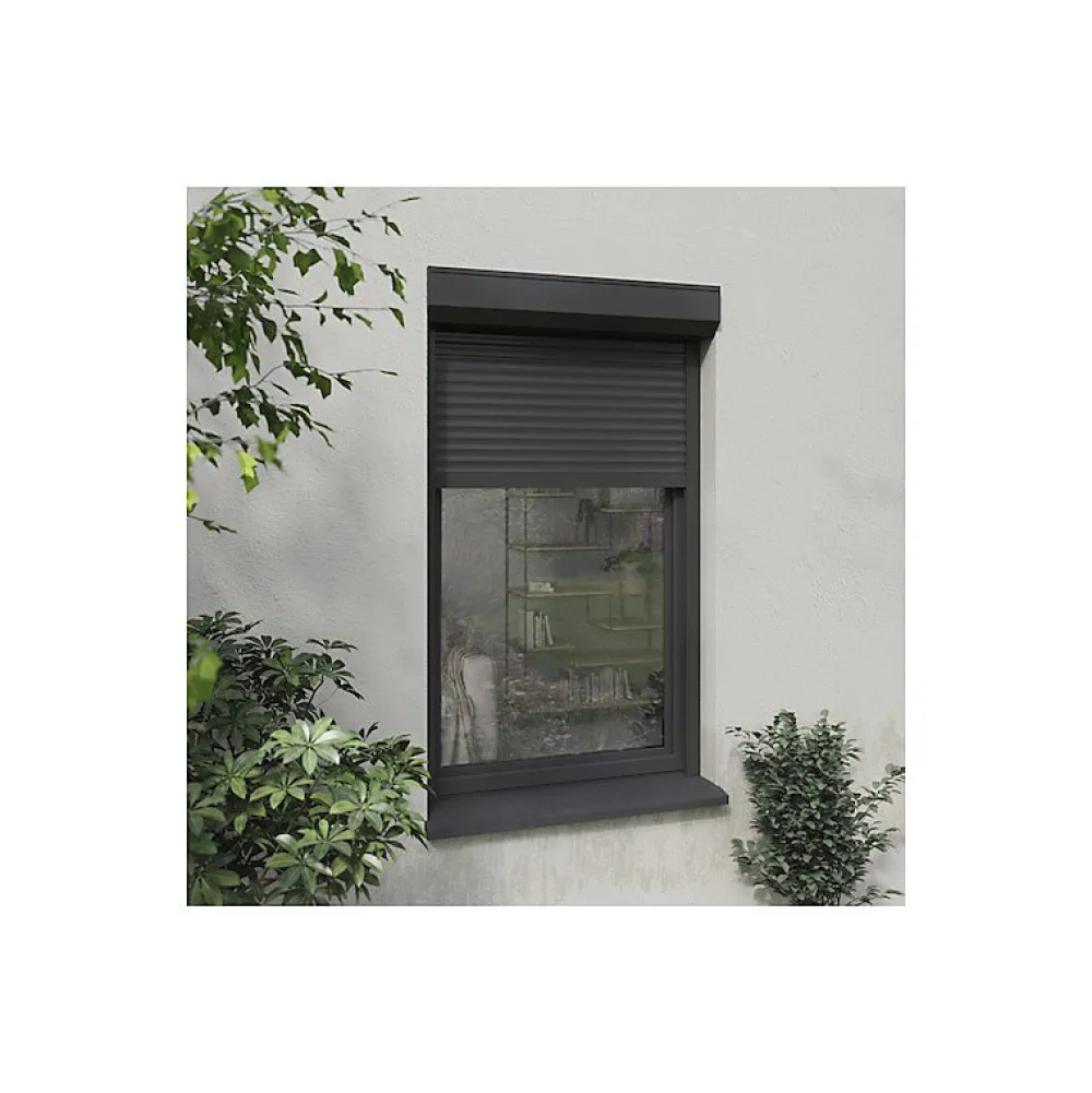 Volet-Moustiquaire Volet roulant radio-télécommandé H160 cm x L 120 cm Alu gris- Volet Roulant