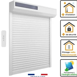 Volet-Moustiquaire Volet Roulant<Volet roulant solaire alu H 150 cm x L 150 cm blanc