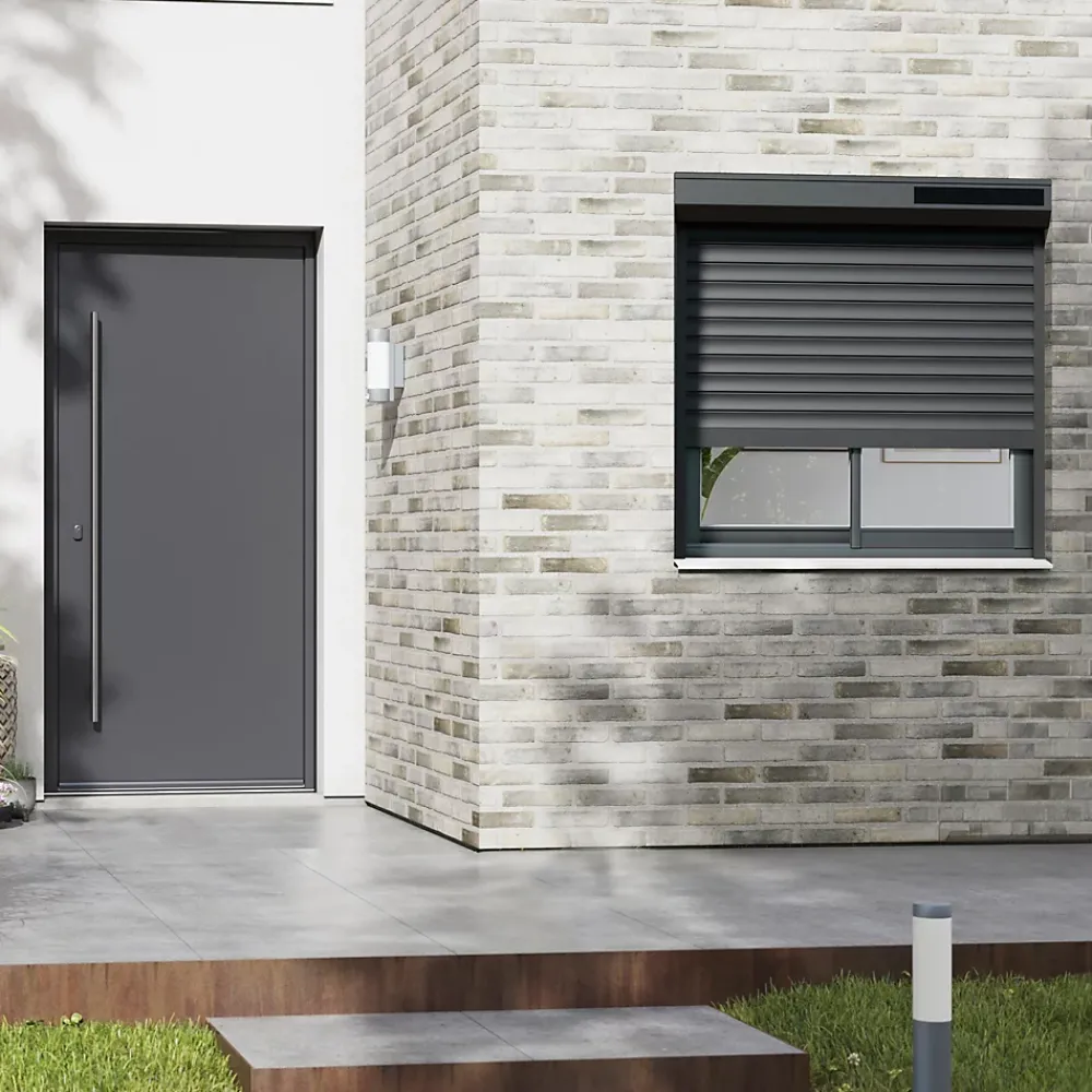 Fortia Volet Roulant<Volet roulant solaire aluminium anthracite - ouverture motorisée - - l.90 x H.155 cm