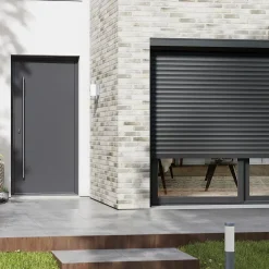 Fortia Volet roulant solaire aluminium anthracite - ouverture motorisée - - l.240 x H.215 cm- Volet Roulant