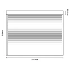 Fortia Volet roulant solaire aluminium anthracite - ouverture motorisée - - l.240 x H.215 cm- Volet Roulant