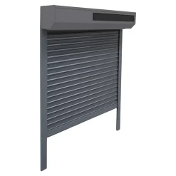 Fortia Volet roulant solaire aluminium anthracite - ouverture motorisée - - l.120 x H.125 cm- Volet Roulant