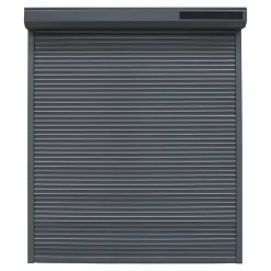 Fortia Volet roulant solaire aluminium anthracite - ouverture motorisée - - l.120 x H.215 cm- Volet Roulant