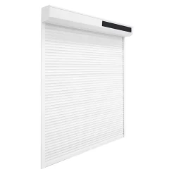 Fortia Volet roulant solaire aluminium blanc - ouverture motorisée - - l.80 x H.205 cm- Volet Roulant