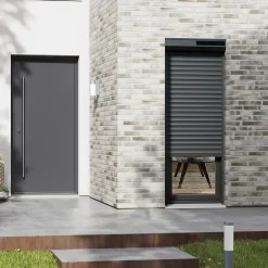 Fortia Volet roulant solaire aluminium anthracite - ouverture motorisée - - l.140 x H.215 cm- Volet Roulant