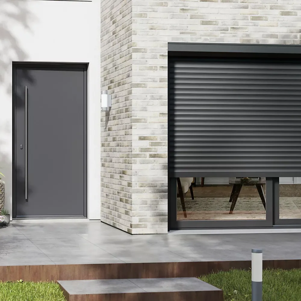 Fortia Volet Roulant<Volet roulant solaire aluminium anthracite - ouverture motorisée - - l.180 x H.215 cm