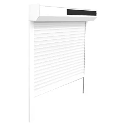 Fortia Volet roulant solaire aluminium blanc - ouverture motorisée - - l.140 x H.215 cm- Volet Roulant