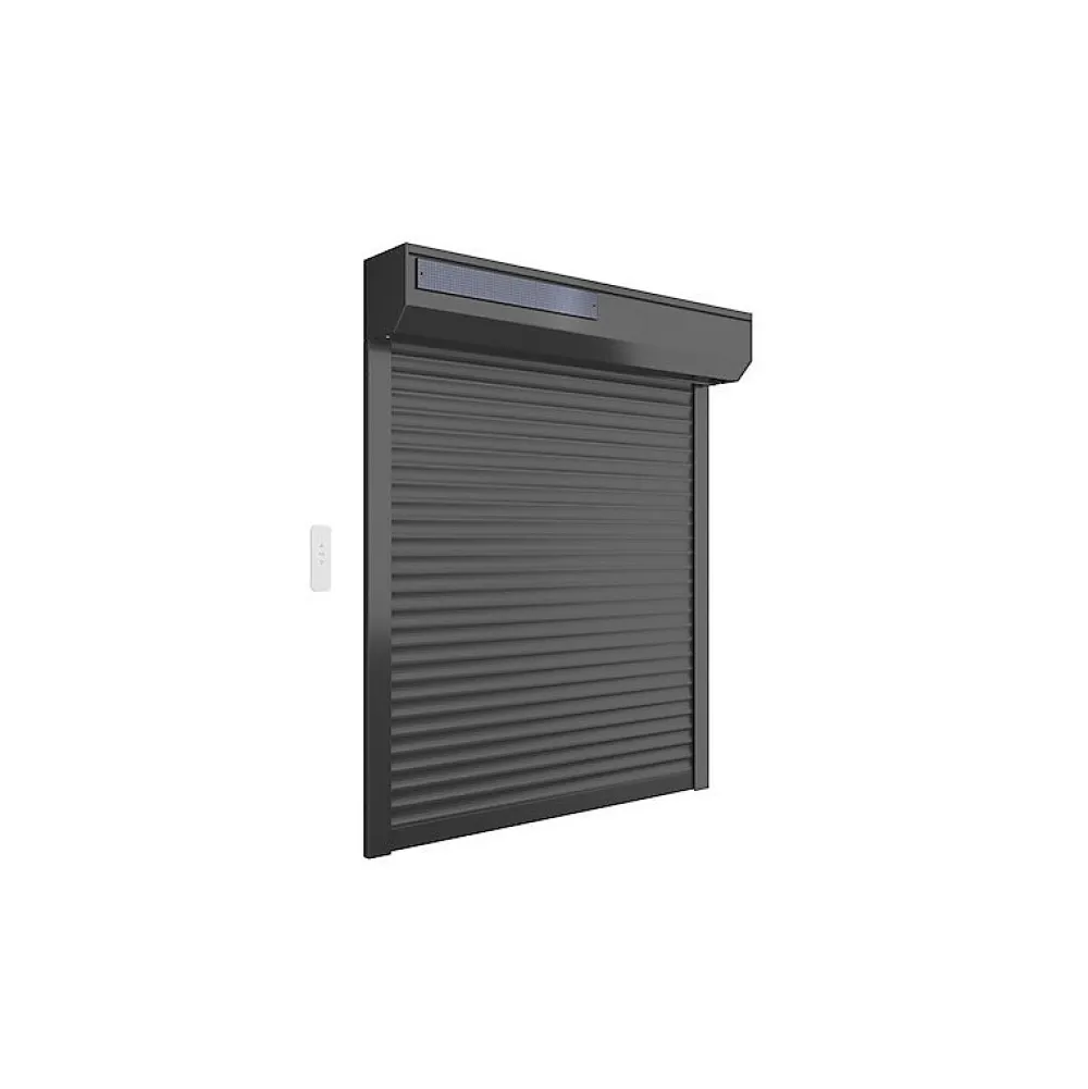 Volet-Moustiquaire Volet roulant solaire radio-télécommandé H 160 cm x L 150 cm Alu Gris- Volet Roulant