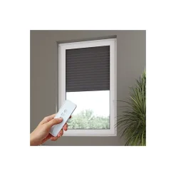 Volet-Moustiquaire Volet roulant solaire radio-télécommandé H 160 cm x L 150 cm Alu Gris- Volet Roulant