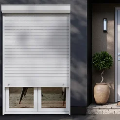 Fortia Volet Roulant<Volet roulant uPVC blanc - ouverture manuelle par sangle - - l.120 x H.225 cm