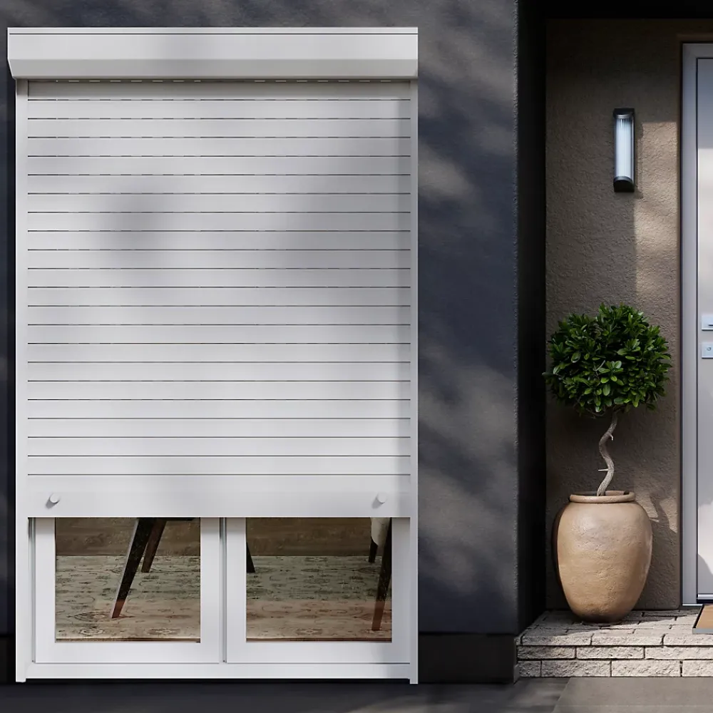 Fortia Volet roulant uPVC blanc - ouverture manuelle par sangle - - l.140 x H.215 cm- Volet Roulant