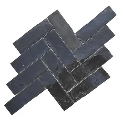 Concept Mosaïque Véritable BEJMAT artisanal marocain 4.5 x 14.5 cm NOIR- Faïence Unie|Faïence Pour Cuisine