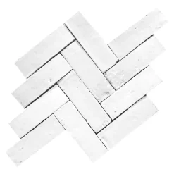 Concept Mosaïque Faïence Pour Cuisine|Faïence Pour Pièce À Vivre<Véritable BEJMAT artisanal marocain 4.5 x 14.5 cm BLANC