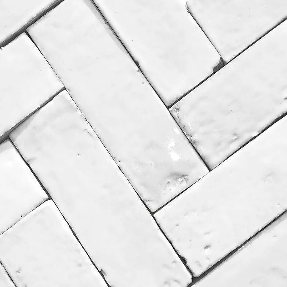 Concept Mosaïque Faïence Pour Cuisine|Faïence Pour Pièce À Vivre<Véritable BEJMAT artisanal marocain 4.5 x 14.5 cm BLANC