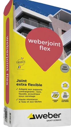 Weber . JOINT FLEX - Sac de 5 Kg - GRIS CIMENT- Joint Carrelage Sol