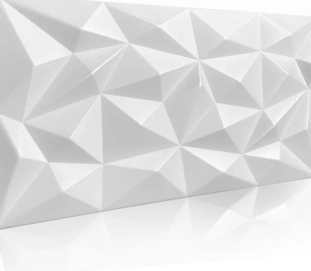 Ikhemalarka 8x - 4m2 panneaux muraux 3D en polystyrène XPS flexibles 100 x 50 cm Revêtement mural et de plafond moderne Brillant White- Panneau Mural Décoratif