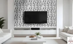 Ikhemalarka 8x - 4m2 panneaux muraux 3D en polystyrène XPS flexibles 100 x 50 cm Revêtement mural et de plafond moderne Brillant White- Panneau Mural Décoratif