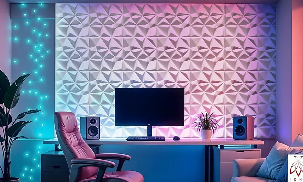 Ikhemalarka 16x - 4m2 panneaux muraux 3D en polystyrène XPS flexibles 50 x 50 cm Revêtement mural et de plafond moderne Rubin White- Panneau Mural Décoratif