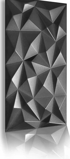 Ikhemalarka Panneau Mural Décoratif<8x - 4m2 panneaux muraux 3D en polystyrène XPS flexibles 100 x 50 cm Revêtement mural et de plafond moderne Brillant Black