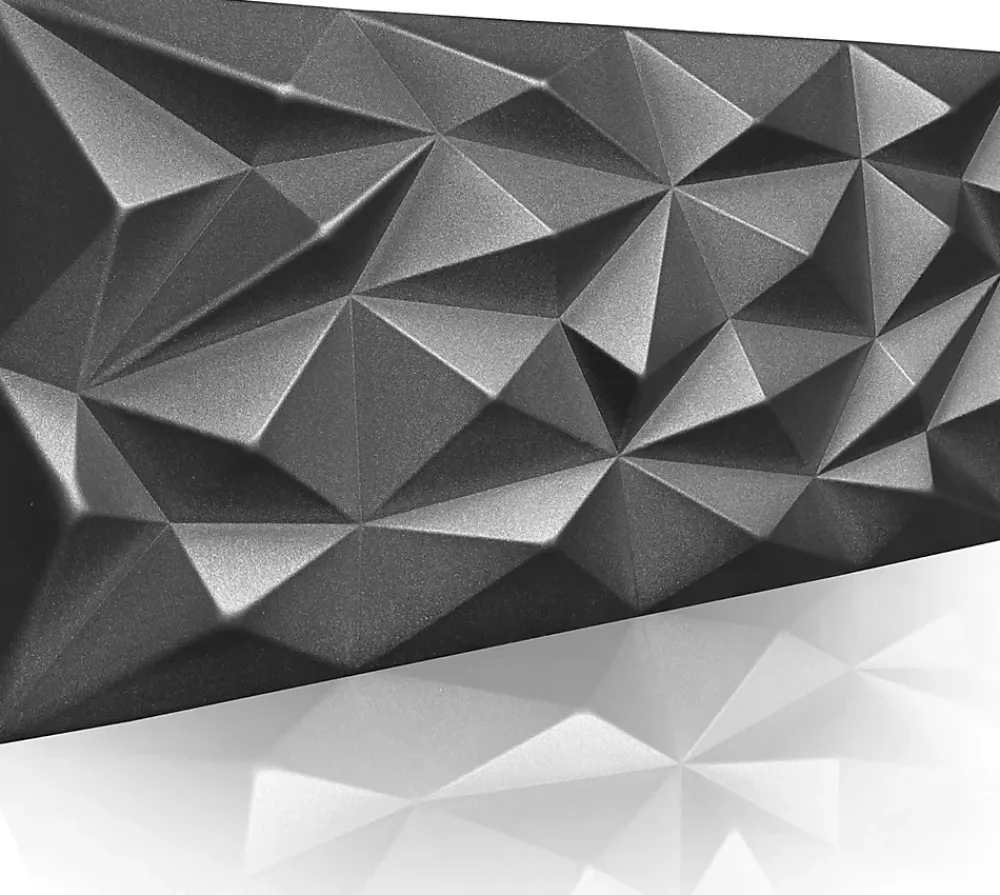 Ikhemalarka Panneau Mural Décoratif<8x - 4m2 panneaux muraux 3D en polystyrène XPS flexibles 100 x 50 cm Revêtement mural et de plafond moderne Brillant Black