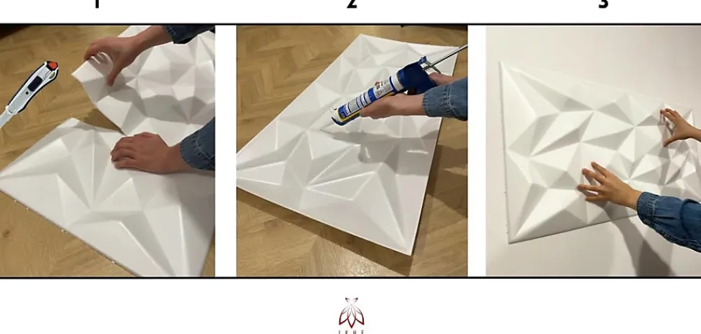 Ikhemalarka Panneau Mural Décoratif<8x - 4m2 panneaux muraux 3D en polystyrène XPS flexibles 100 x 50 cm Revêtement mural et de plafond moderne Brillant Black