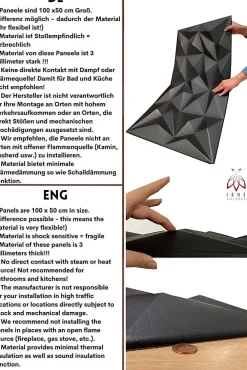 Ikhemalarka Panneau Mural Décoratif<8x - 4m2 panneaux muraux 3D en polystyrène XPS flexibles 100 x 50 cm Revêtement mural et de plafond moderne Brillant Black