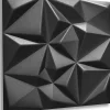 Ikhemalarka 16x - 4m2 panneaux muraux 3D en polystyrène XPS flexibles 50 x 50 cm Revêtement mural et de plafond moderne Rubin Black- Panneau Mural Décoratif