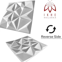 Ikhemalarka 16x - 4m2 panneaux muraux 3D en polystyrène XPS flexibles 50 x 50 cm Revêtement mural et de plafond moderne Rubin Black- Panneau Mural Décoratif