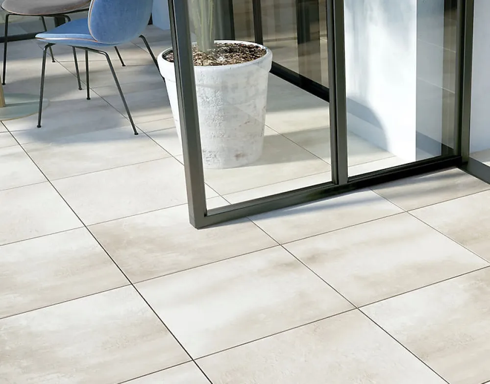 Allocarrelage 59x59 Lot 2 Dalles ép. 20mm Béton Blanc R11 -- Carrelage Extérieur Et Terrasse
