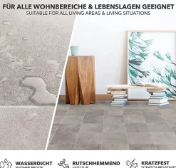 Floordirekt Zala 997m Aspect Bois carrelage Revêtement de Sol, 100 x 500 cm- Dalle Et Lame Pvc
