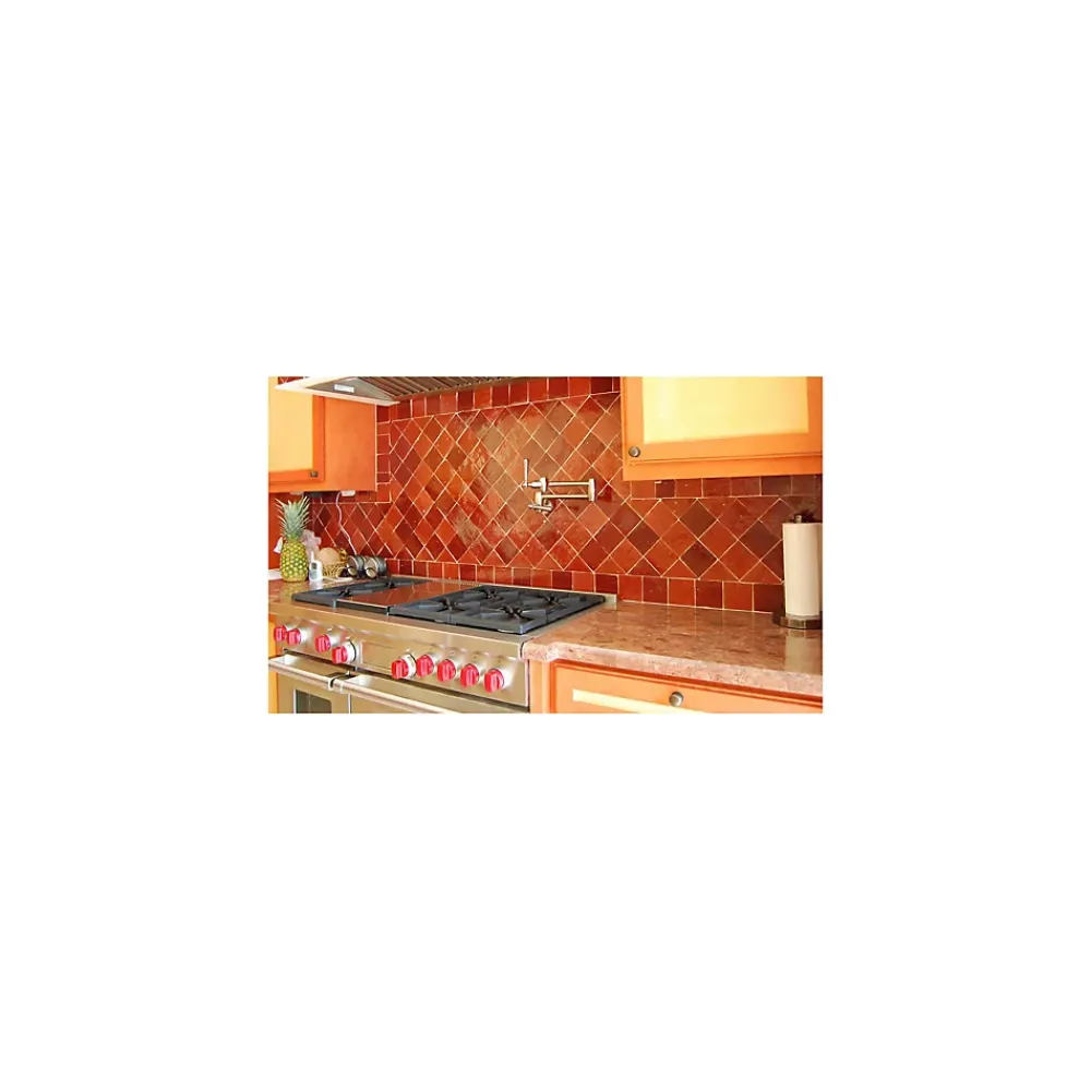 Gioia Materia Faïence Pour Wc|Faïence Unie<Zellige Marocain traditionnel couleur : Tabac - 20 - format : 5x5 cm sur plaque de 30x30 cm -